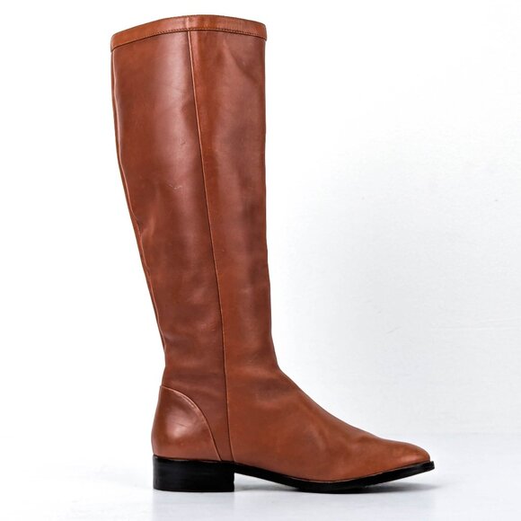 JCrew Wmn Harper Vintage Y2K Brown Leather Riding Equestrian Zip Tall Boots 5.5 - Picture 4 of 6